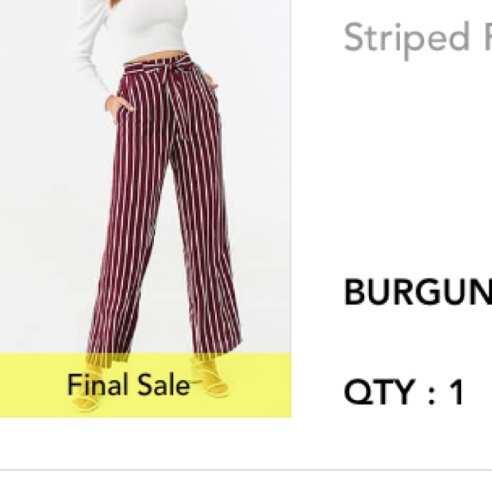Striped palazzo pants not sold on F21 anymore